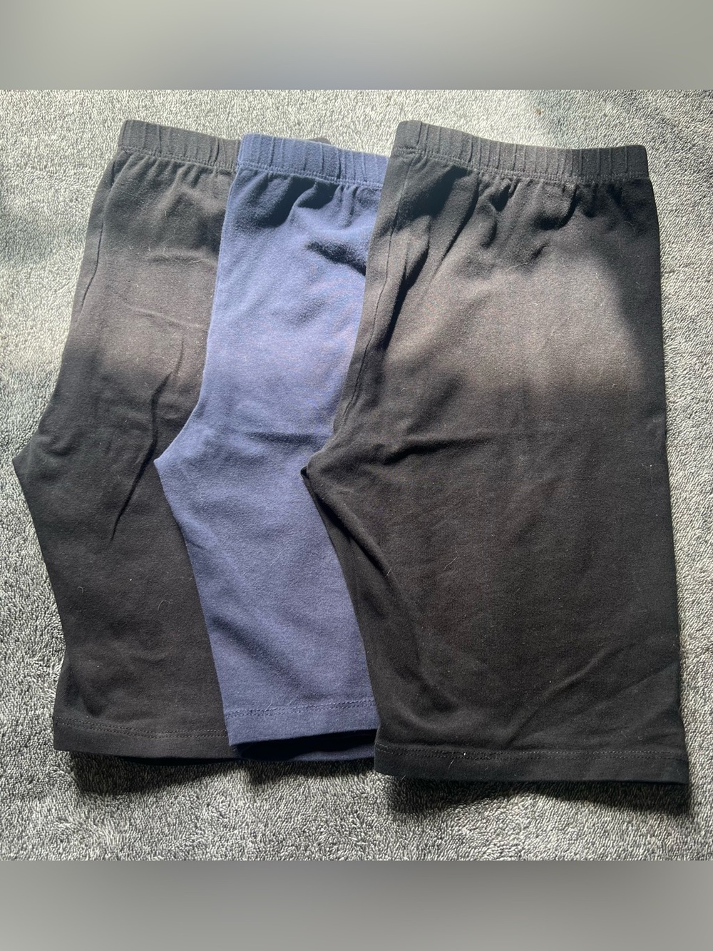 Place Black Cotton Blend Kids Biker Shorts